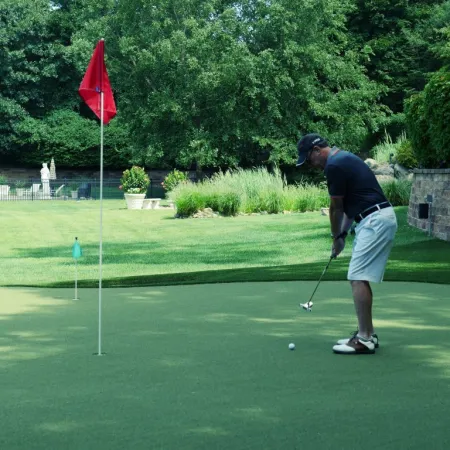 a person playing golf