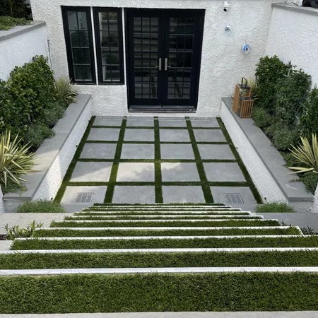 a house with a green lawn