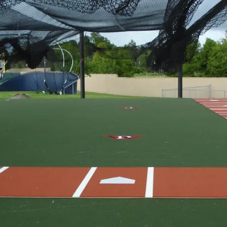 a green field with a track