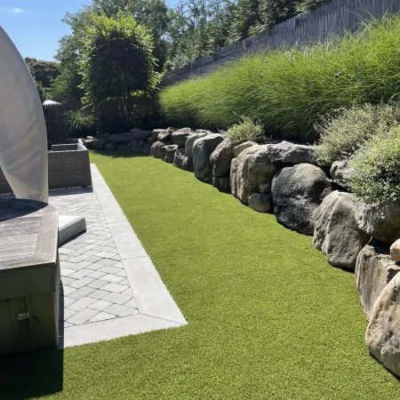 a path with rocks and grass
