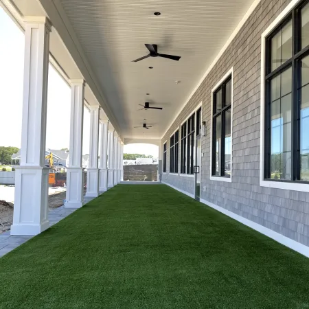 a green lawn in a building