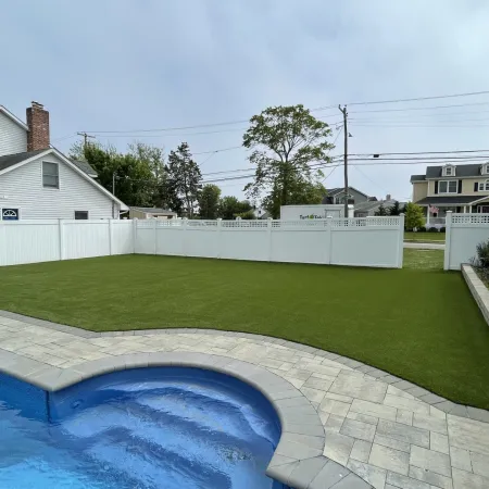 a swimming pool in a backyard