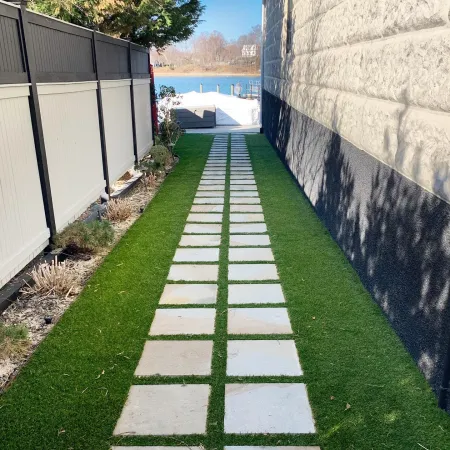 a walkway between two buildings
