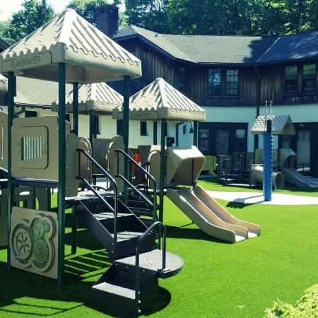 a house with a slide