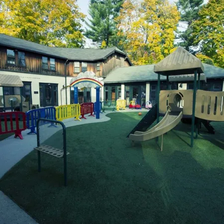 a playground with a slide