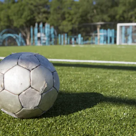 a football ball on the grass