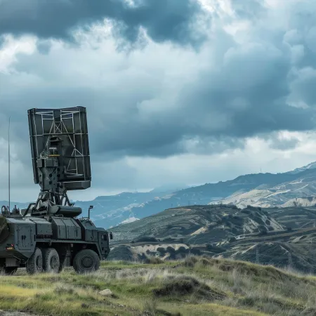 a military vehicle on a road