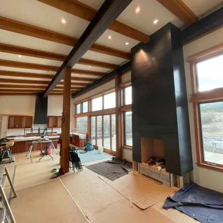 vetted fabrication custom steel fireplace wrap bozeman montana