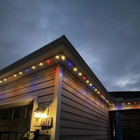 a building with lights on