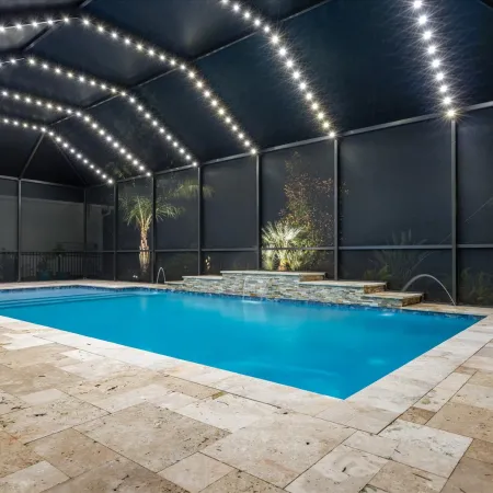 a large indoor swimming pool