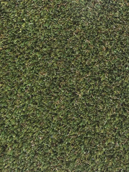 Close-up of dense green grass turf with natural texture and varied shades of green blades.