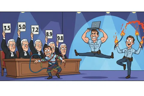 Cartoon: judges scoring competing IT providers - Best Managed IT Providers in Salt Lake City