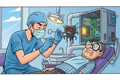 Cartoon: How Does Managed IT Services Work for Dental Businesses?