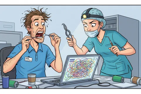 Cartoon: Can you support our specific dental software like Dentrix or Eaglesoft?