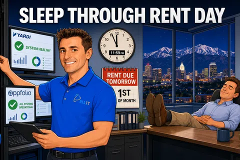 Cartoon: Can you support our property management software like Yardi or AppFolio and ensure it stays running 24-7?