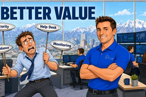 Cartoon: In-House IT vs Managed IT Services for General Business: Which Is Better?