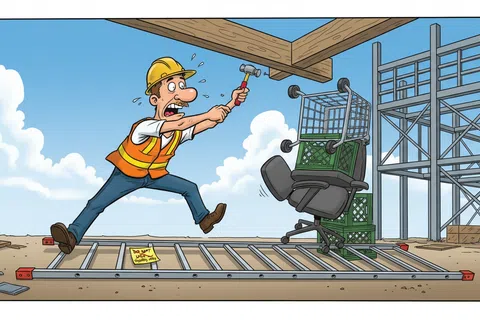 Cartoon: What is the most common OSHA violation in construction?