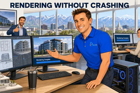 Cartoon: Best Managed IT Services for Architecture Businesses in Salt Lake City, UT