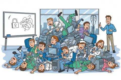Cartoon: Can you help train our staff on HIPAA-compliant technology practices?