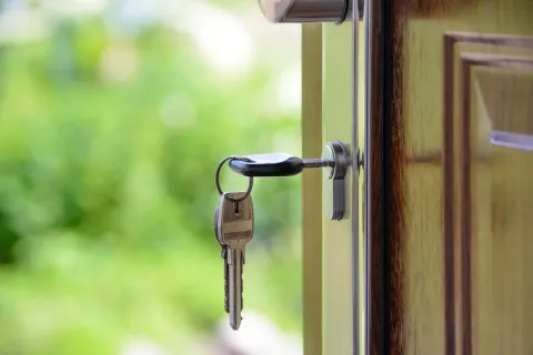 a door with a key