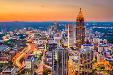 a city with tall buildings
