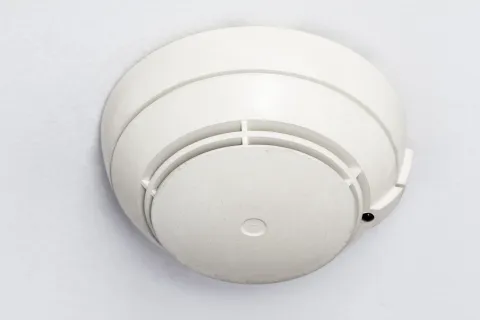 a white smoke detector
