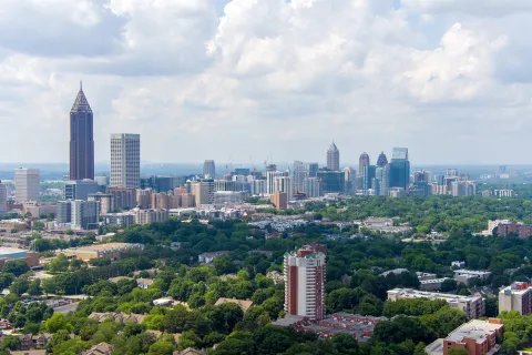 a city with tall buildings