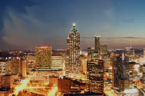 a city with tall buildings