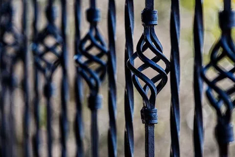 a close-up of a fence