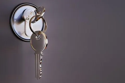 a key chain with a key