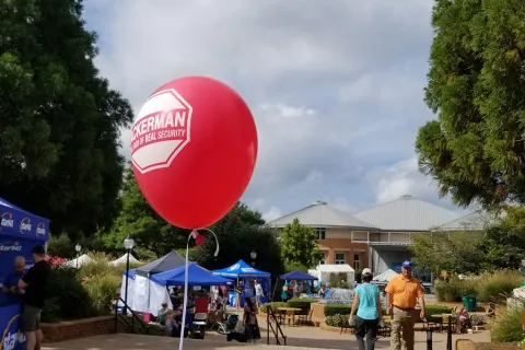 a large red balloon