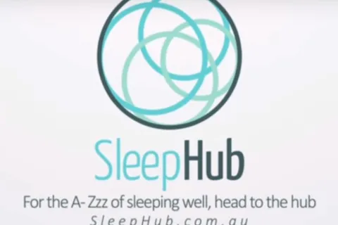 Logo of SleepHub with a circular design, promoting better sleep solutions.
