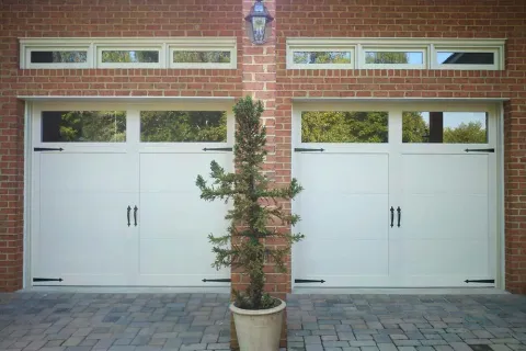 a couple of garage doors