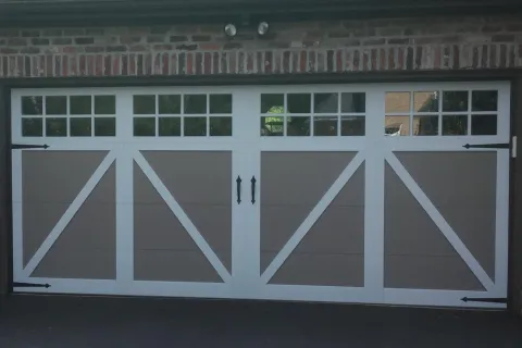 a white garage door
