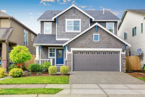 a house with a garage