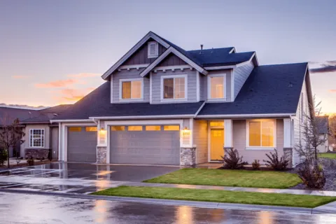 a house with a garage