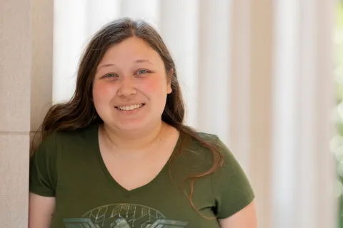 a woman smiling for the camera