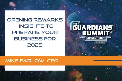 Speaker at Guardians Summit 2024 discussing business insights for 2025 preparation.