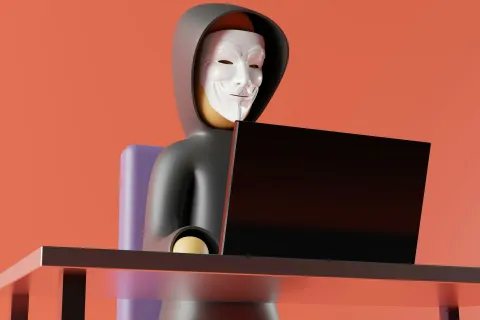a person standing at a desk