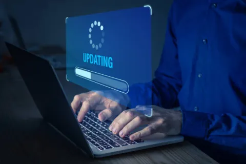 a man using a laptop