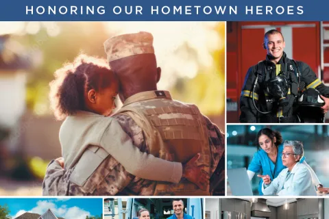 a collage of hometown heroes
