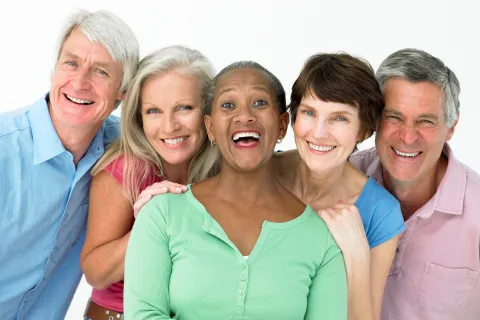 a group of people posing for a photo