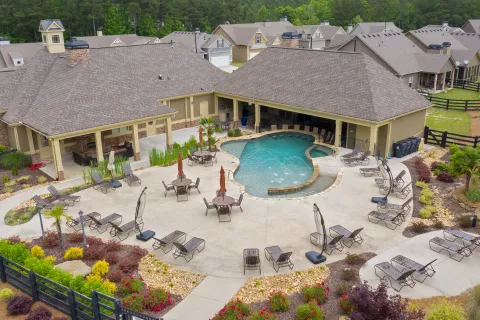 community clubhouse with a pool