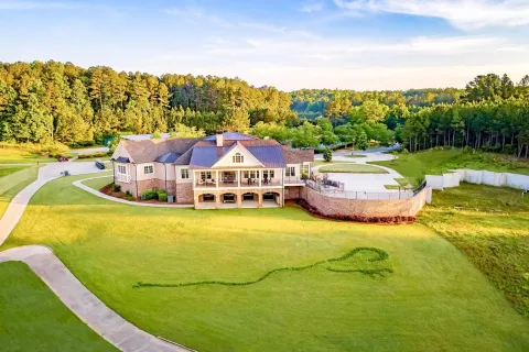 a large house with a large lawn