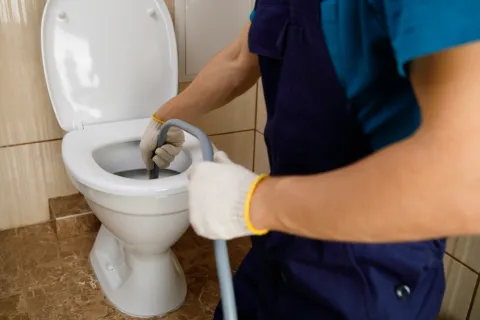a person using a toilet