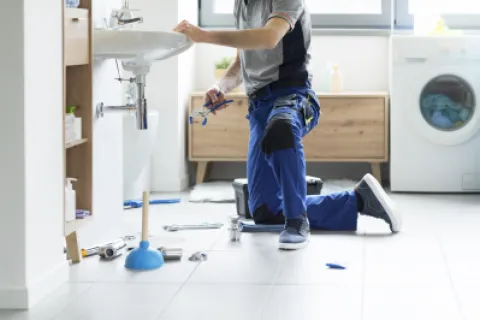 a person standing in a room