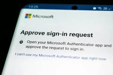 Microsoft sign-in approval screen prompting to use Authenticator app for secure login request approval.