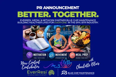 PR announcement for Everresi and Blue Chip Maintenance partnership promoting motivation, movement, and meal prep with Charlotte Blais.
