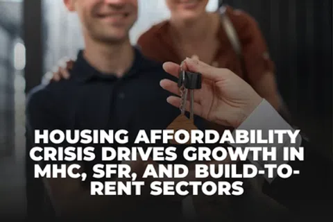 Person handing over house keys to smiling couple, highlighting housing affordability crisis impact on rental sectors.