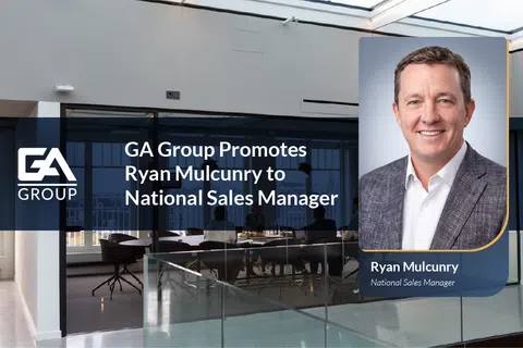 GA Group announces Ryan Mulcunry's promotion to National Sales Manager with professional portrait and office background
